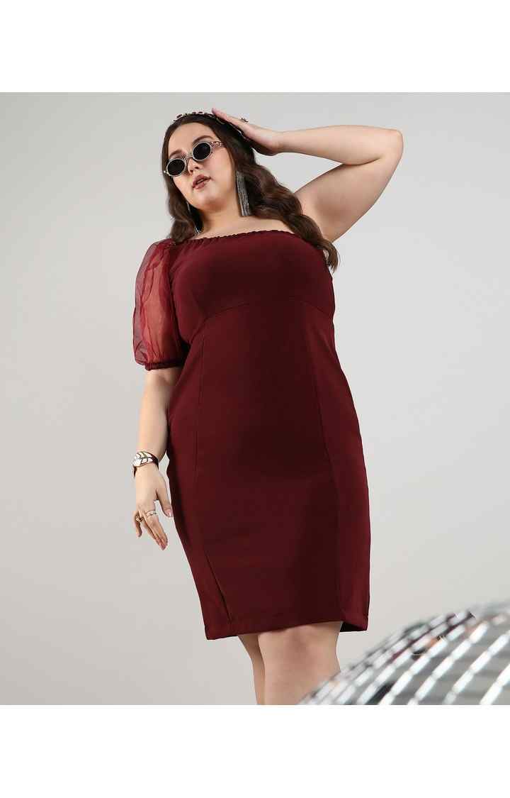 Women's Red Solid Dresses