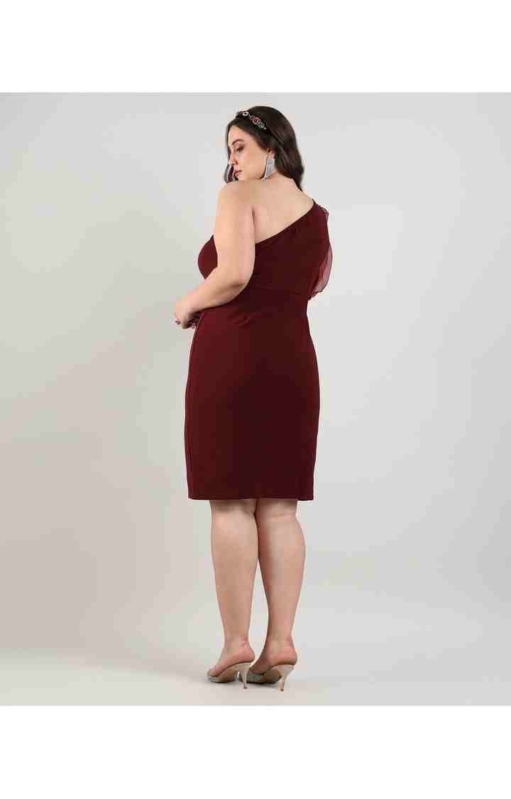 Women's Red Solid Dresses