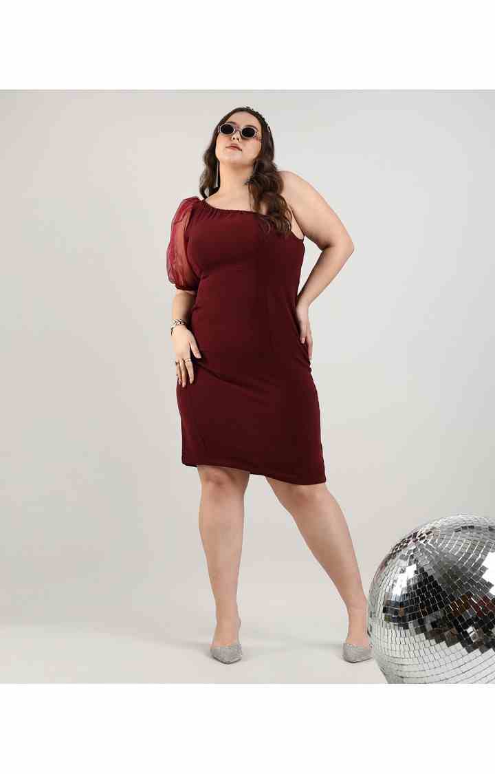 Women's Red Solid Dresses