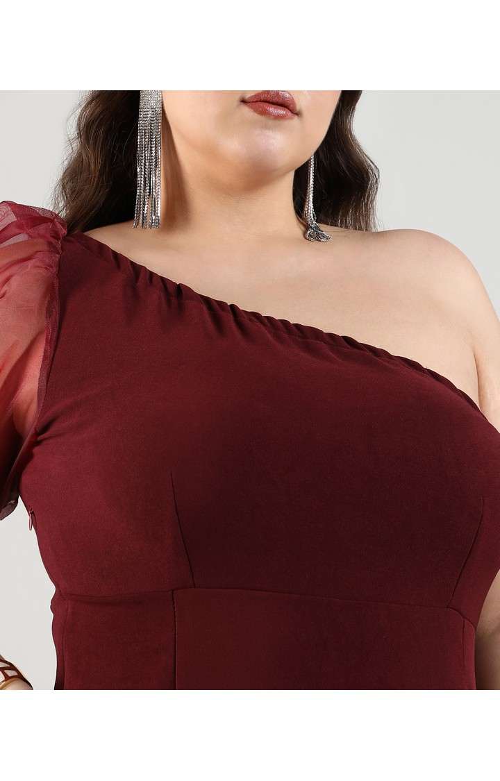 Women's Red Solid Dresses