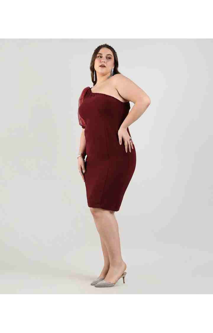 Women's Red Solid Dresses