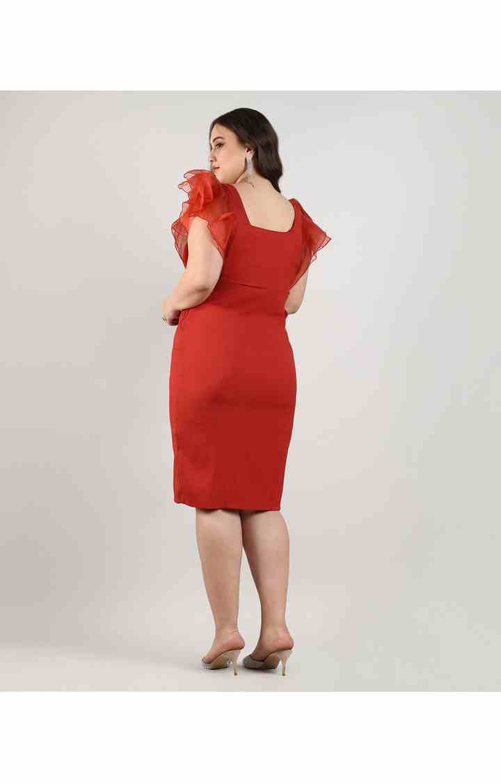 Women's Red Solid Dresses