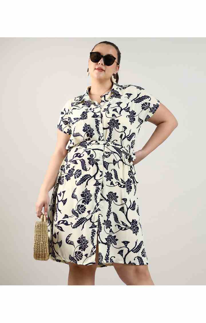 Women's White Printed Dresses