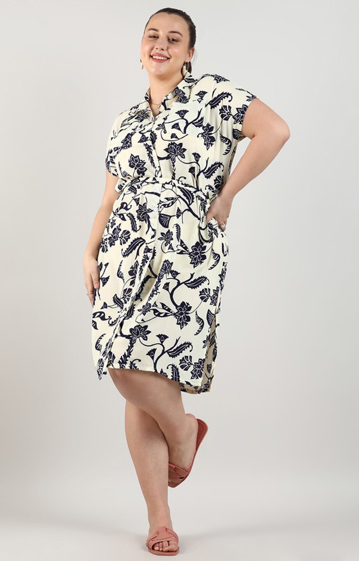 Women's White Printed Dresses