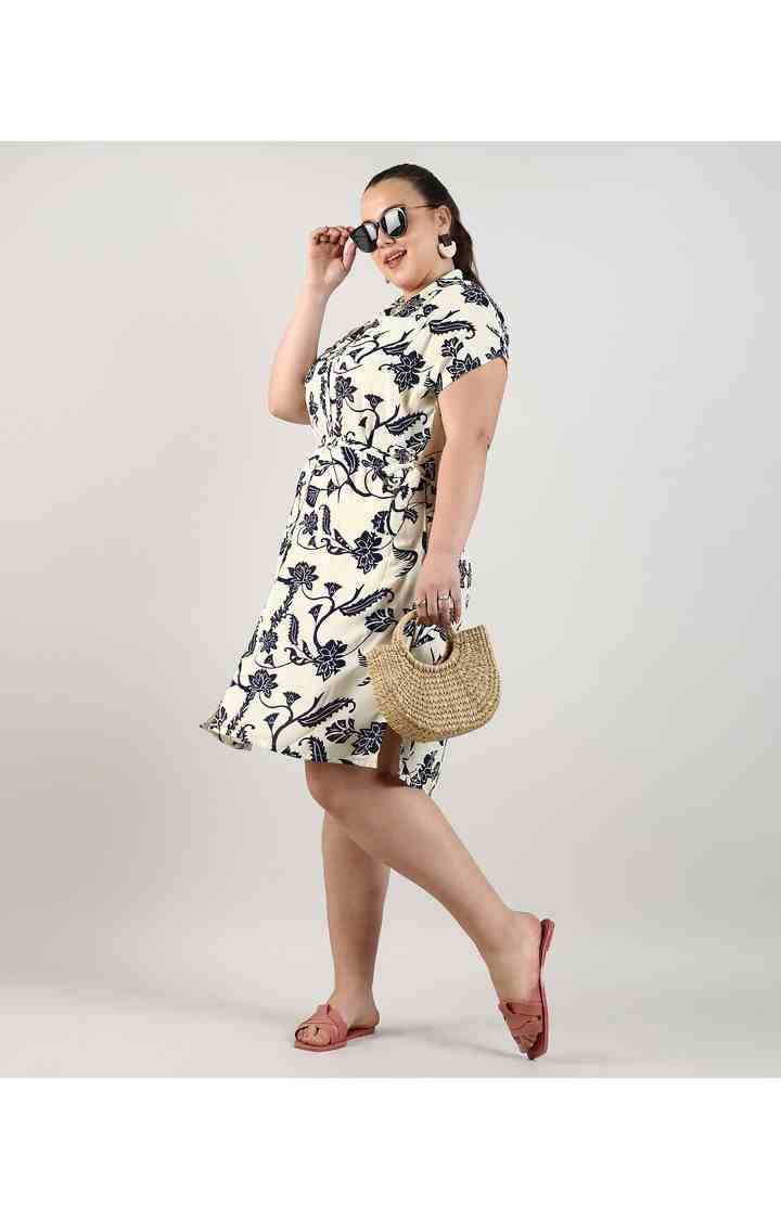 Women's White Printed Dresses