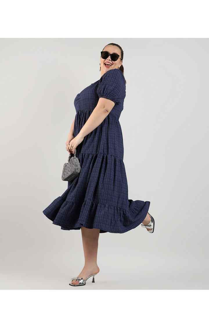 Women's Blue Solid Dresses
