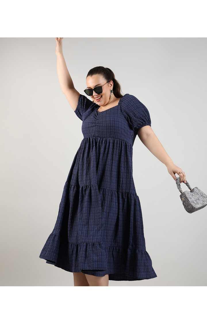 Women's Blue Solid Dresses