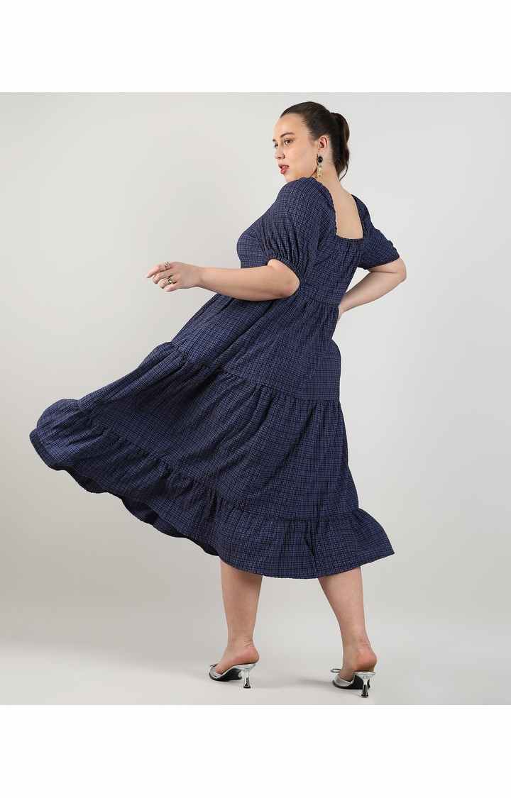 Women's Blue Solid Dresses