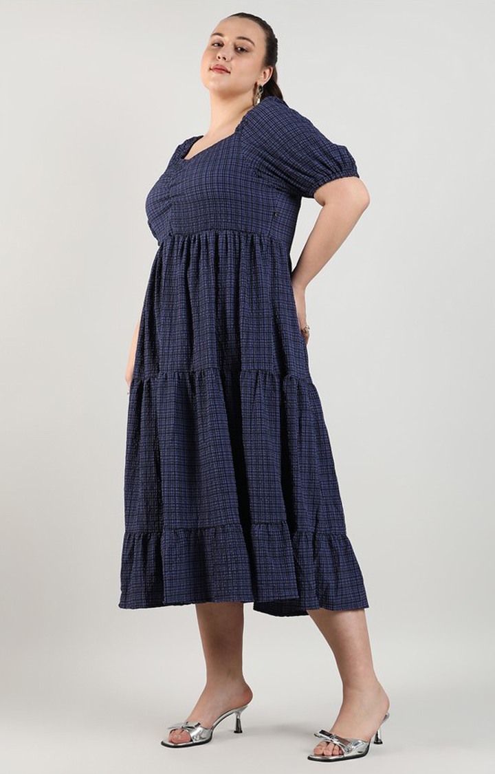 Women's Blue Solid Dresses