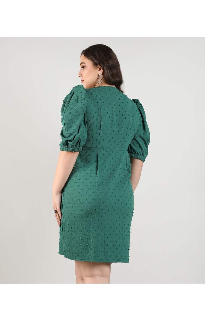 Women's Green Solid Dresses
