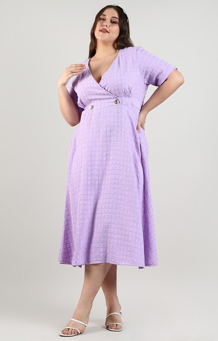 Women's Purple Solid Dresses