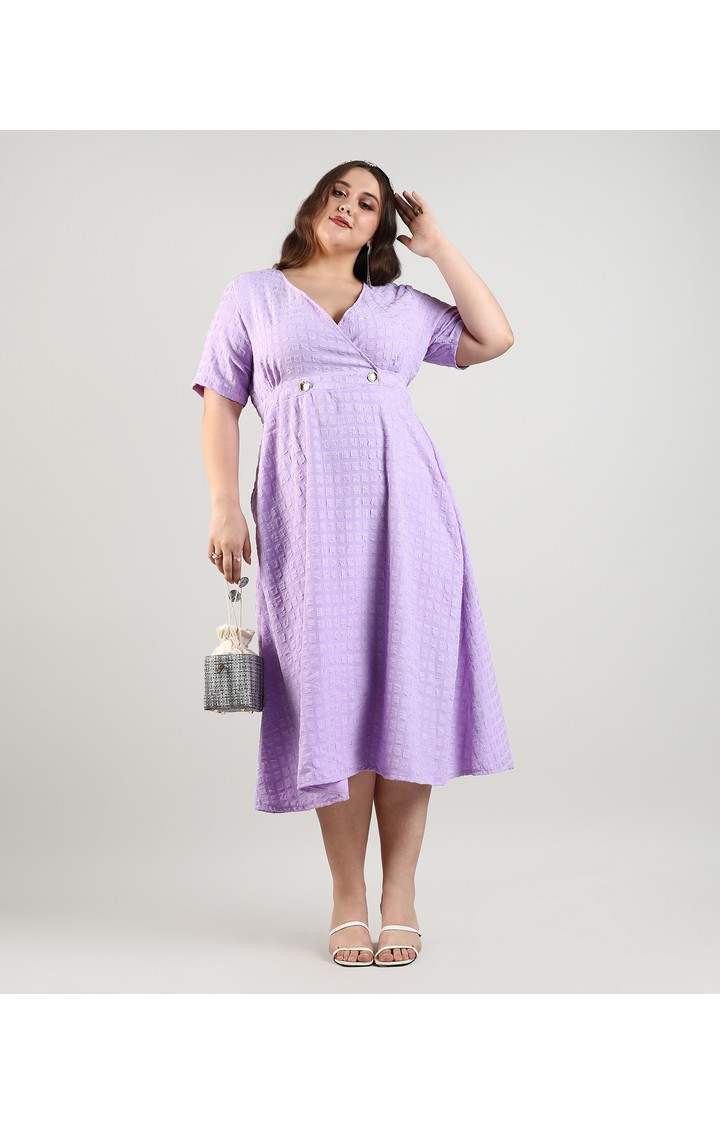 Women's Purple Solid Dresses