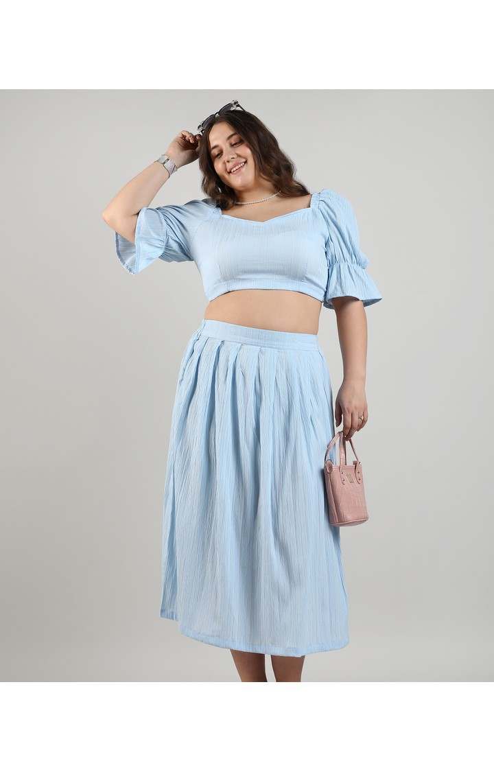 Women's Blue Solid Co-ords