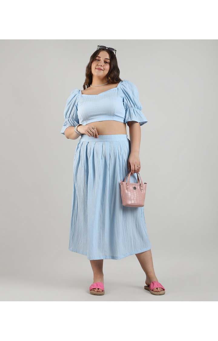 Women's Blue Solid Co-ords