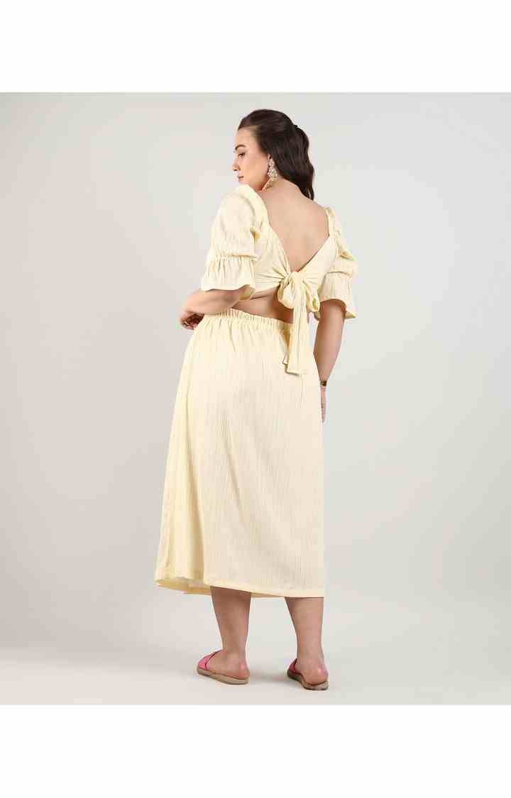Women's Yellow Solid Co-ords