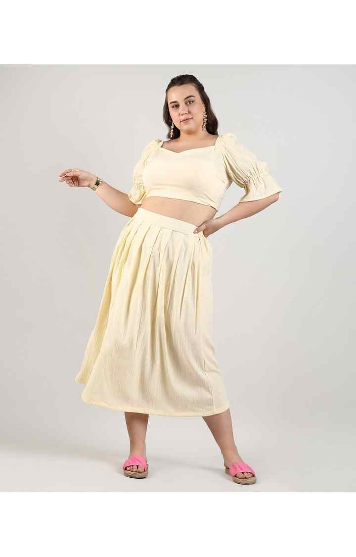 Women's Yellow Solid Co-ords
