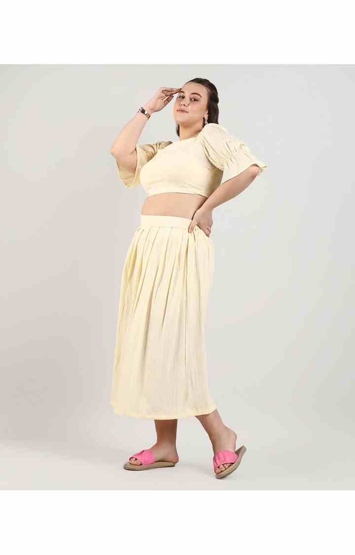 Women's Yellow Solid Co-ords