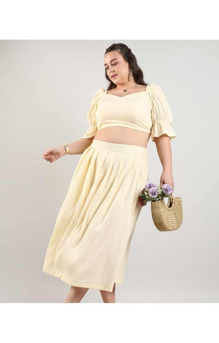 Women's Yellow Solid Co-ords