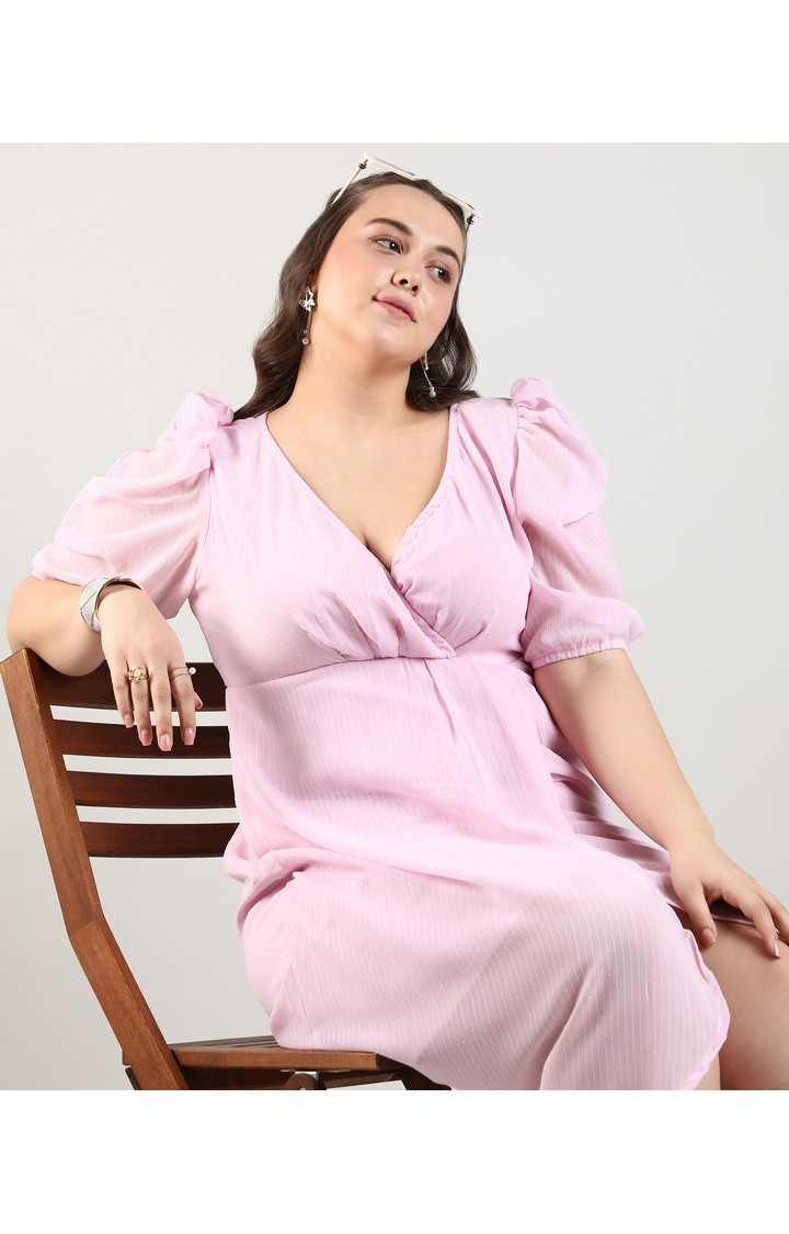 Women's Pink Solid Dresses