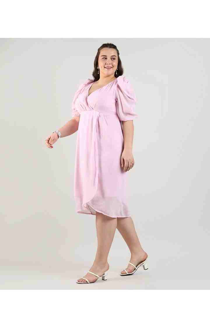 Women's Pink Solid Dresses