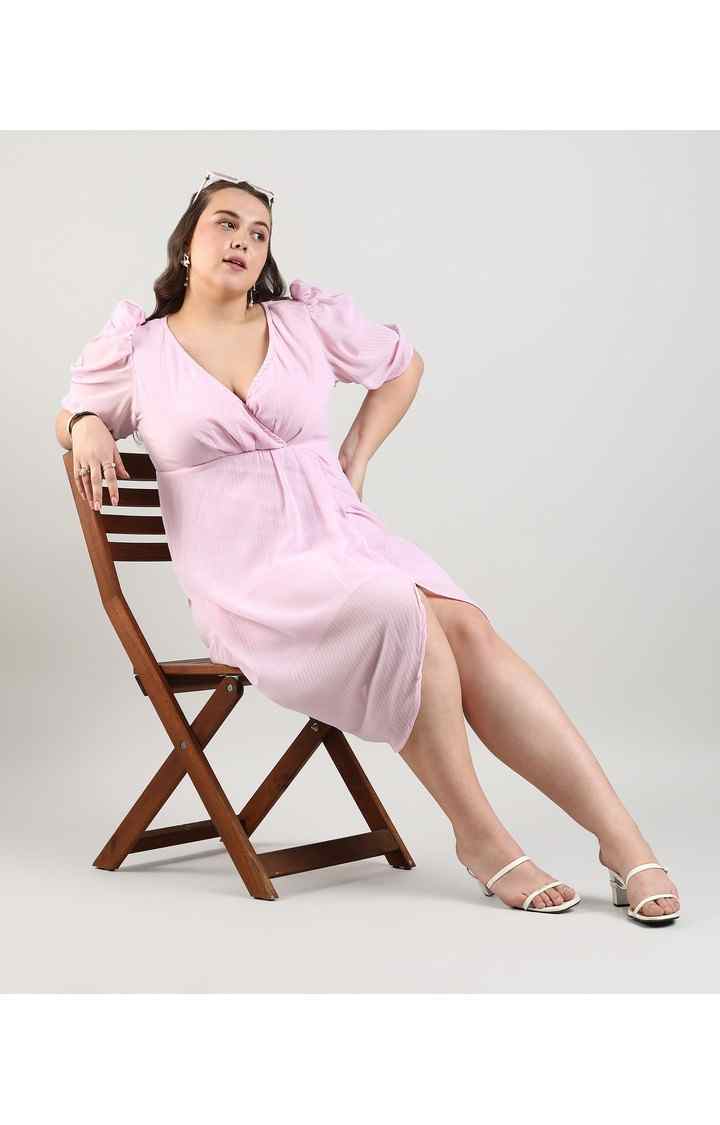 Women's Pink Solid Dresses