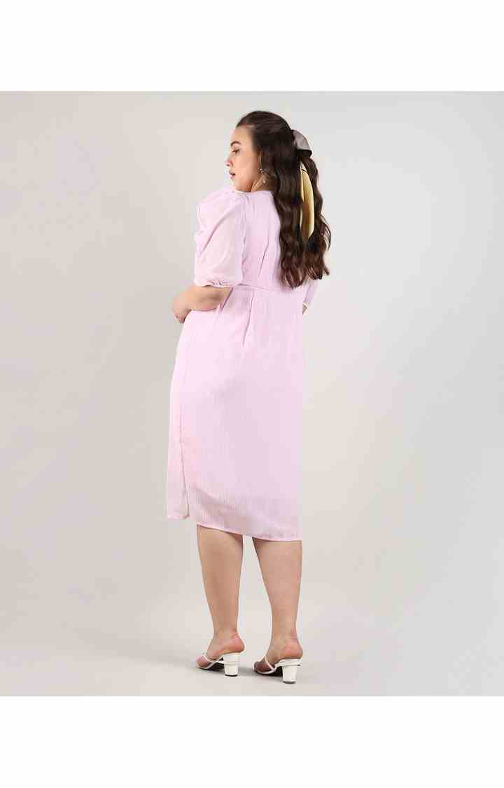 Women's Pink Solid Dresses