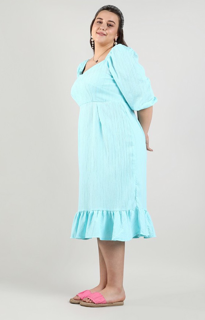 Women's Blue Solid Dresses