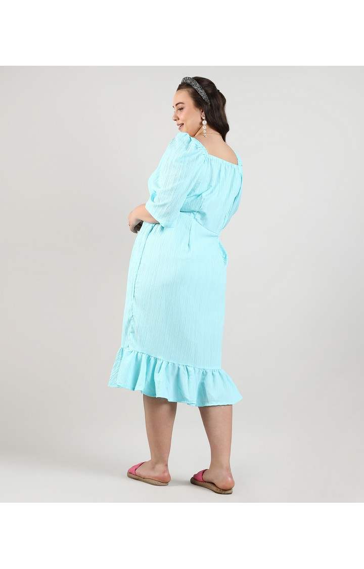 Women's Blue Solid Dresses