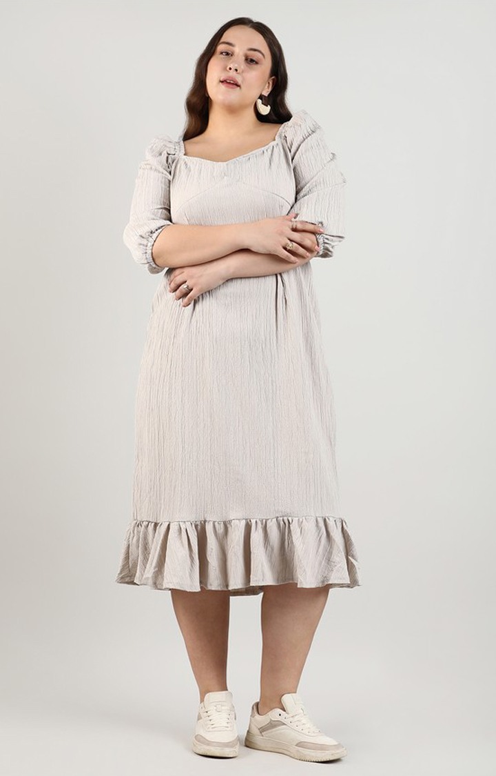 Women's Grey Solid Dresses
