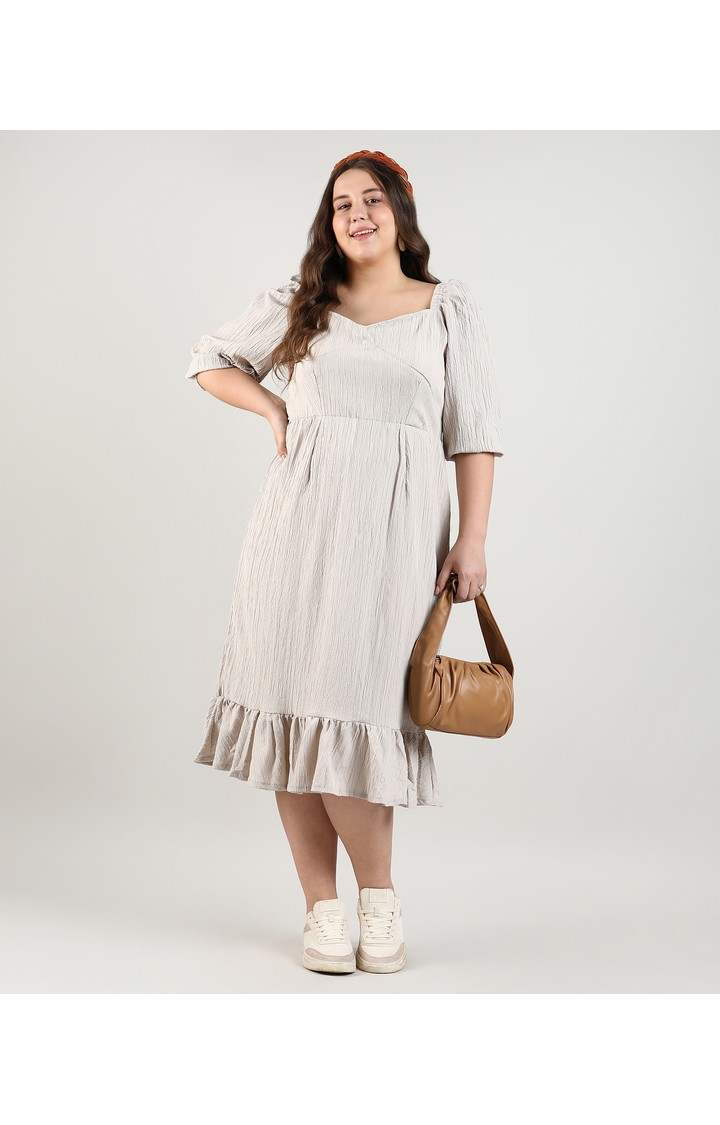 Women's Grey Solid Dresses