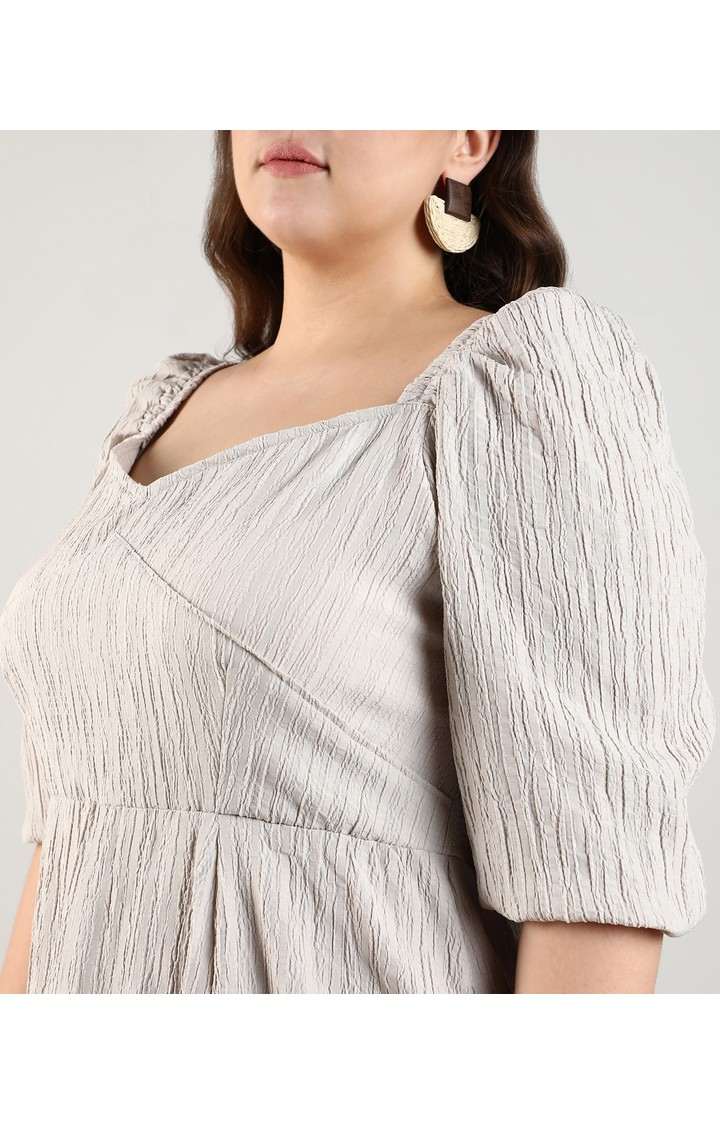 Women's Grey Solid Dresses