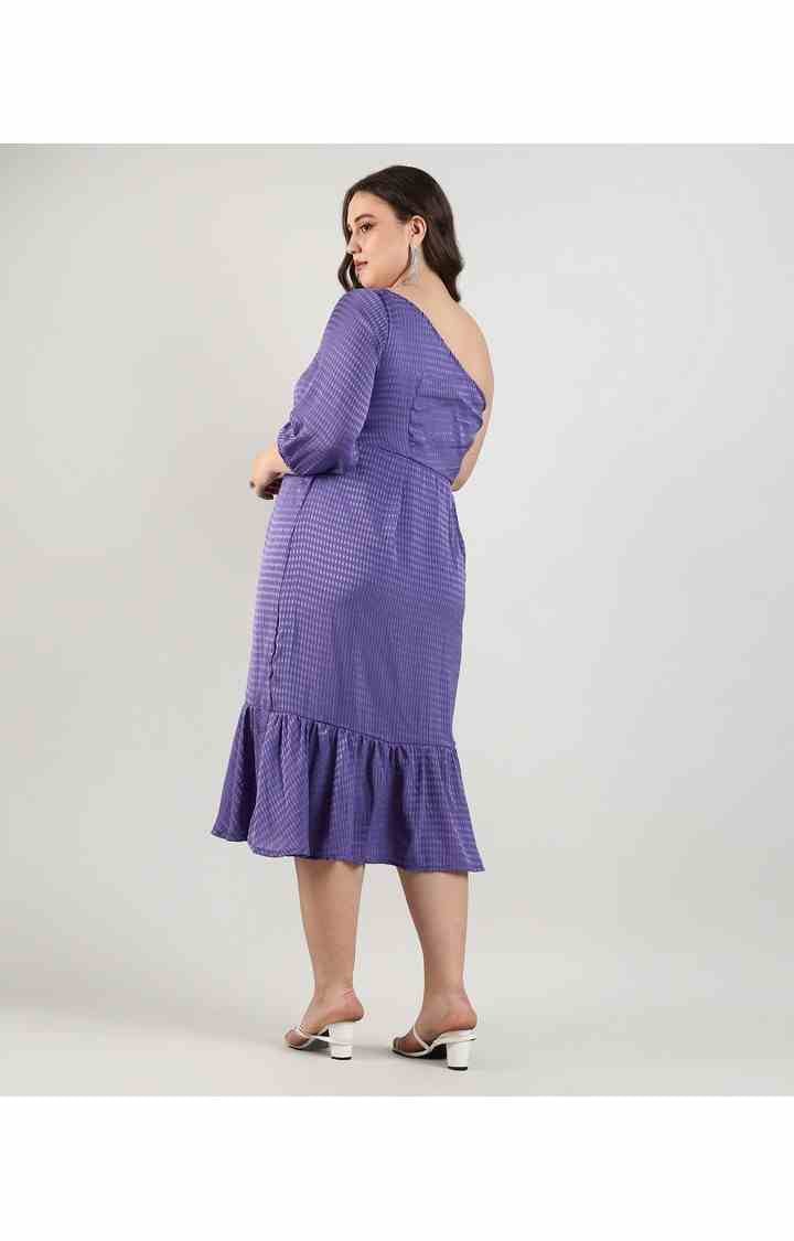 Women's Purple Solid Dresses