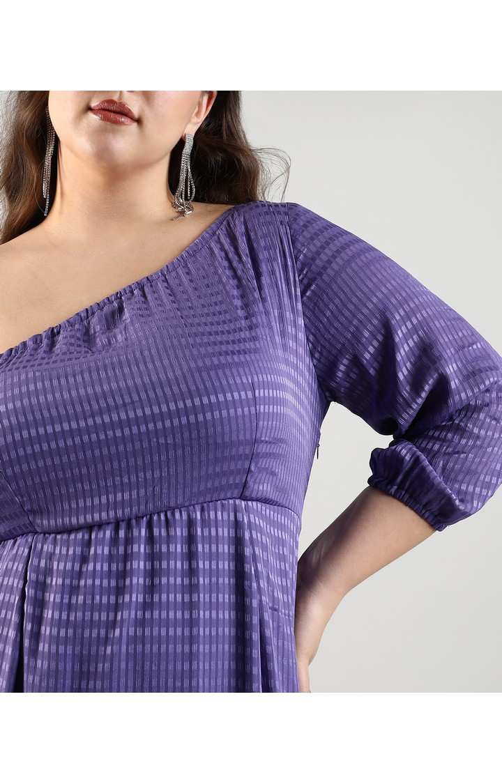 Women's Purple Solid Dresses