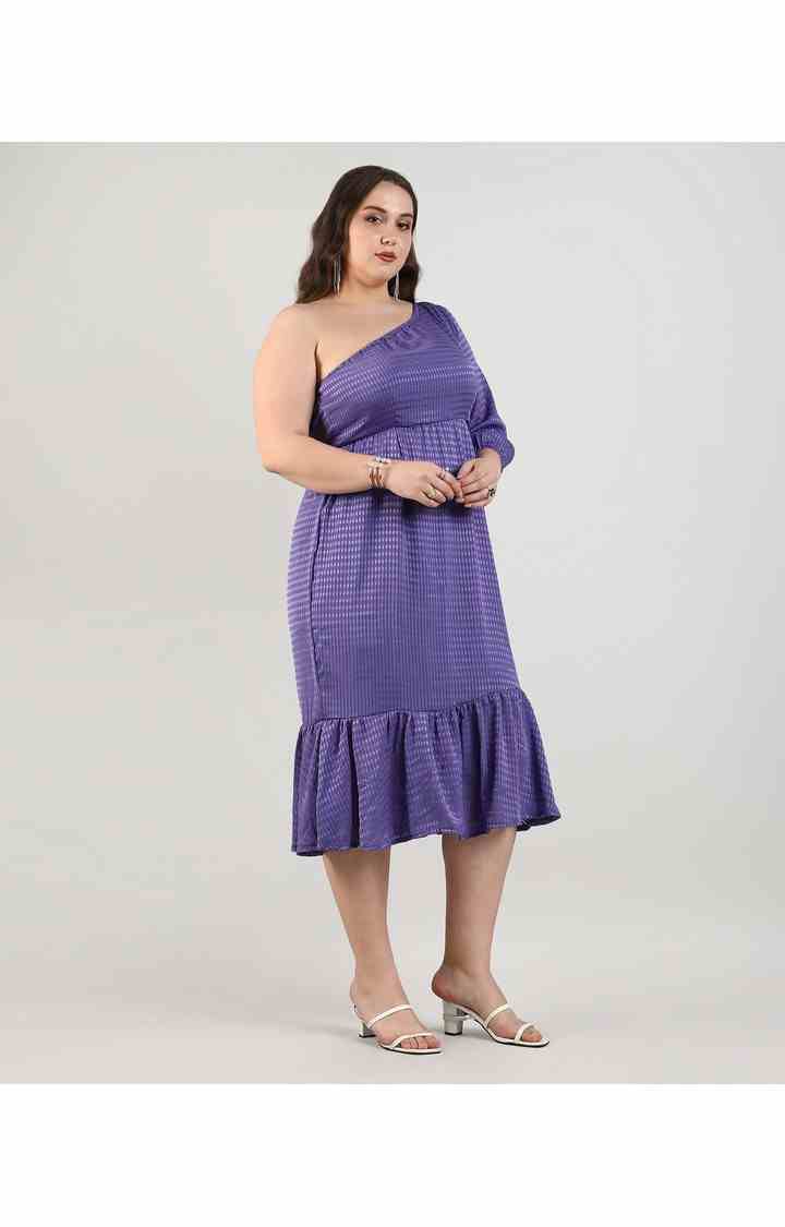 Women's Purple Solid Dresses