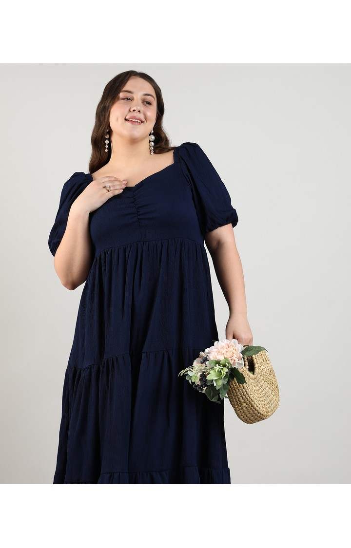 Women's Blue Checked Dresses