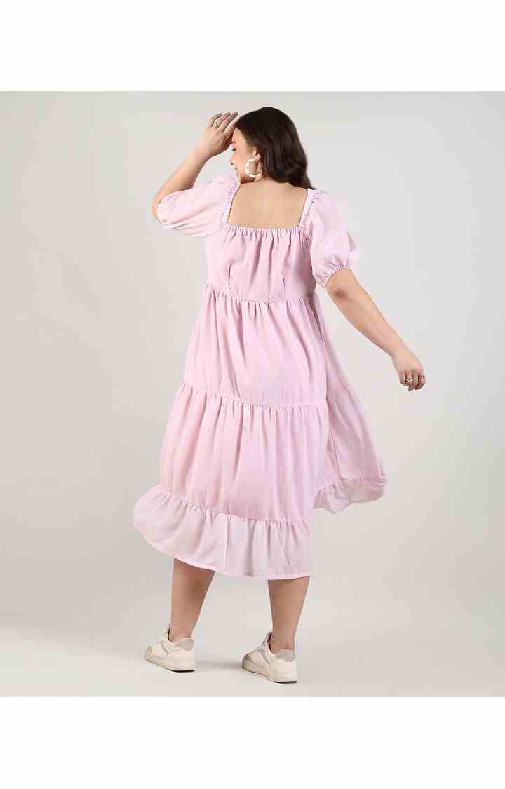 Women's Pink Solid Dresses