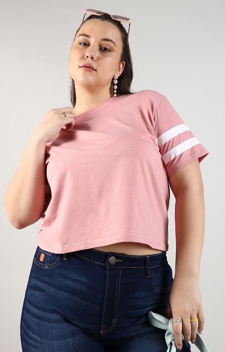 Women's Pink Solid Tops