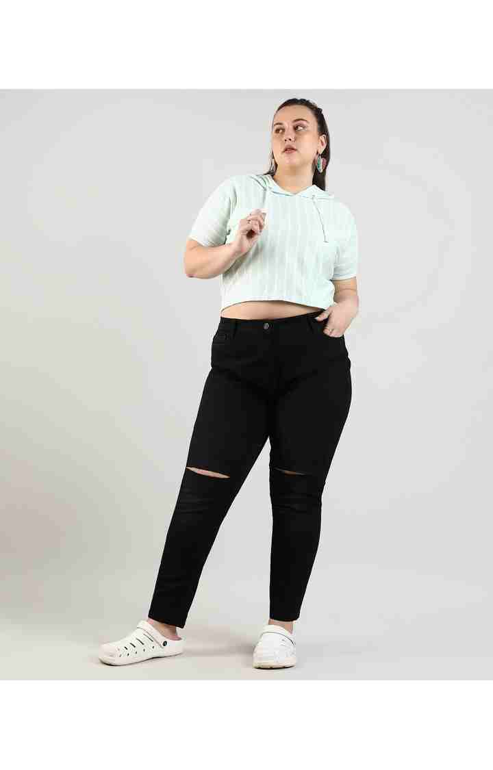 Women's Green Striped Tops
