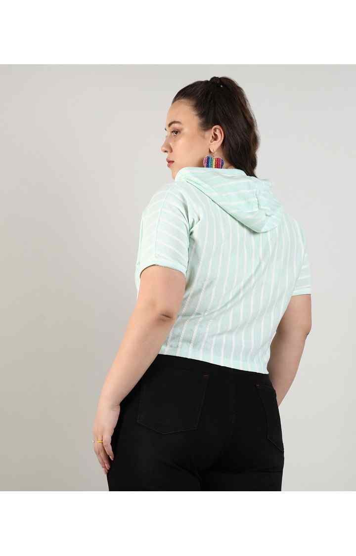 Women's Green Striped Tops