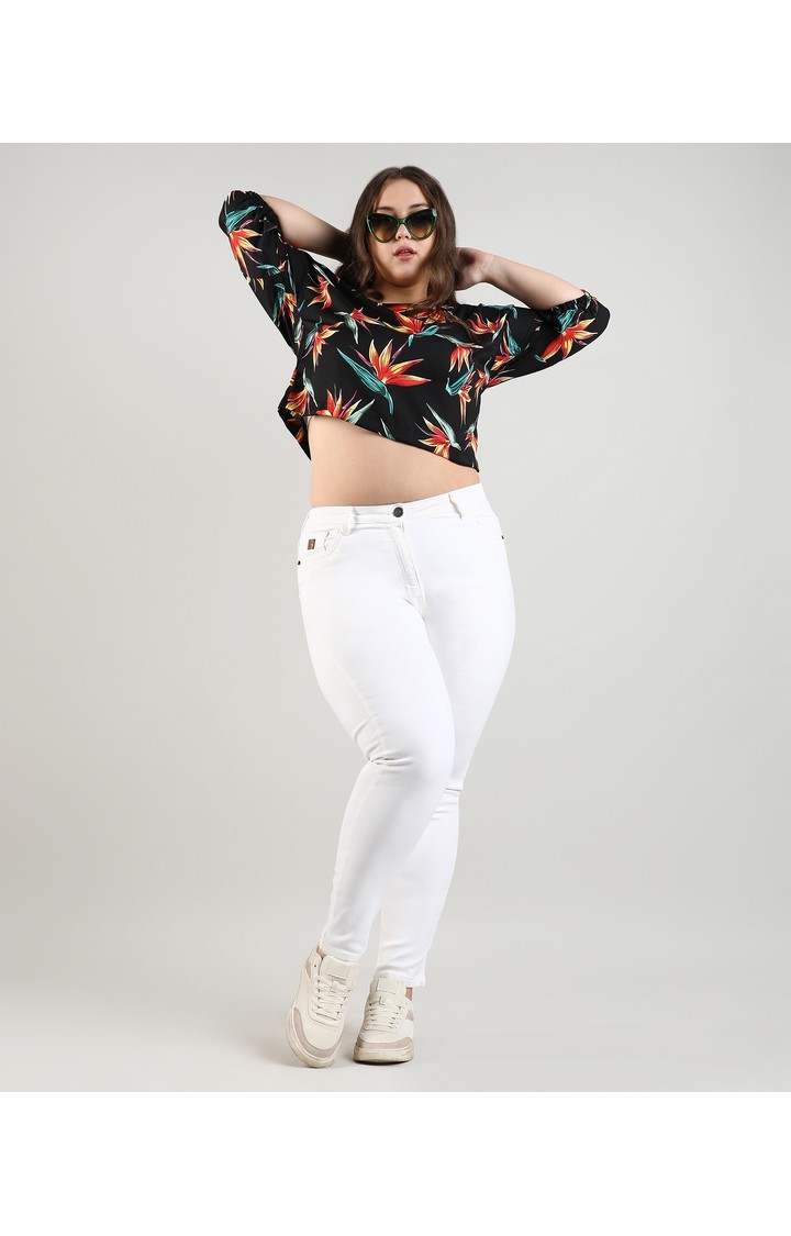 Women's Black Printed Tops