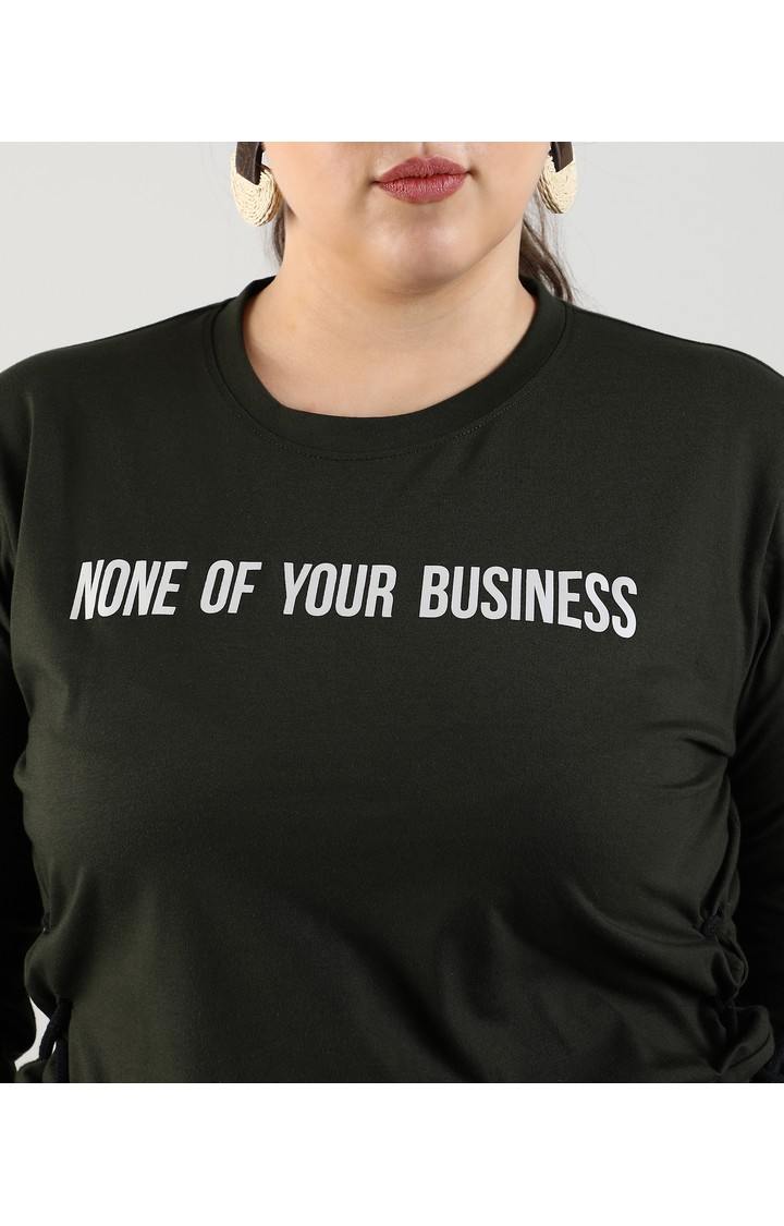 Women's Green Typographic Tops