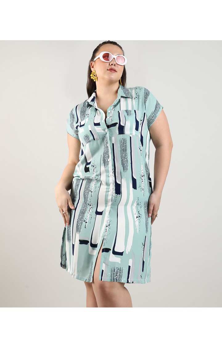 Women's Green Printed Dresses