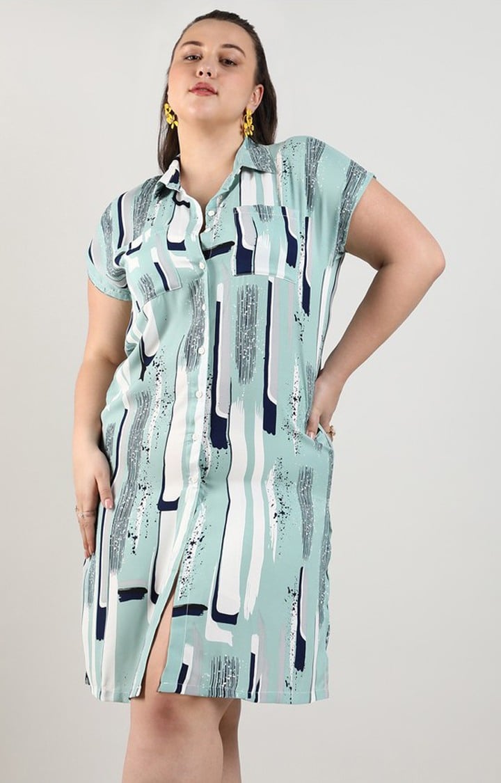 Women's Green Printed Dresses