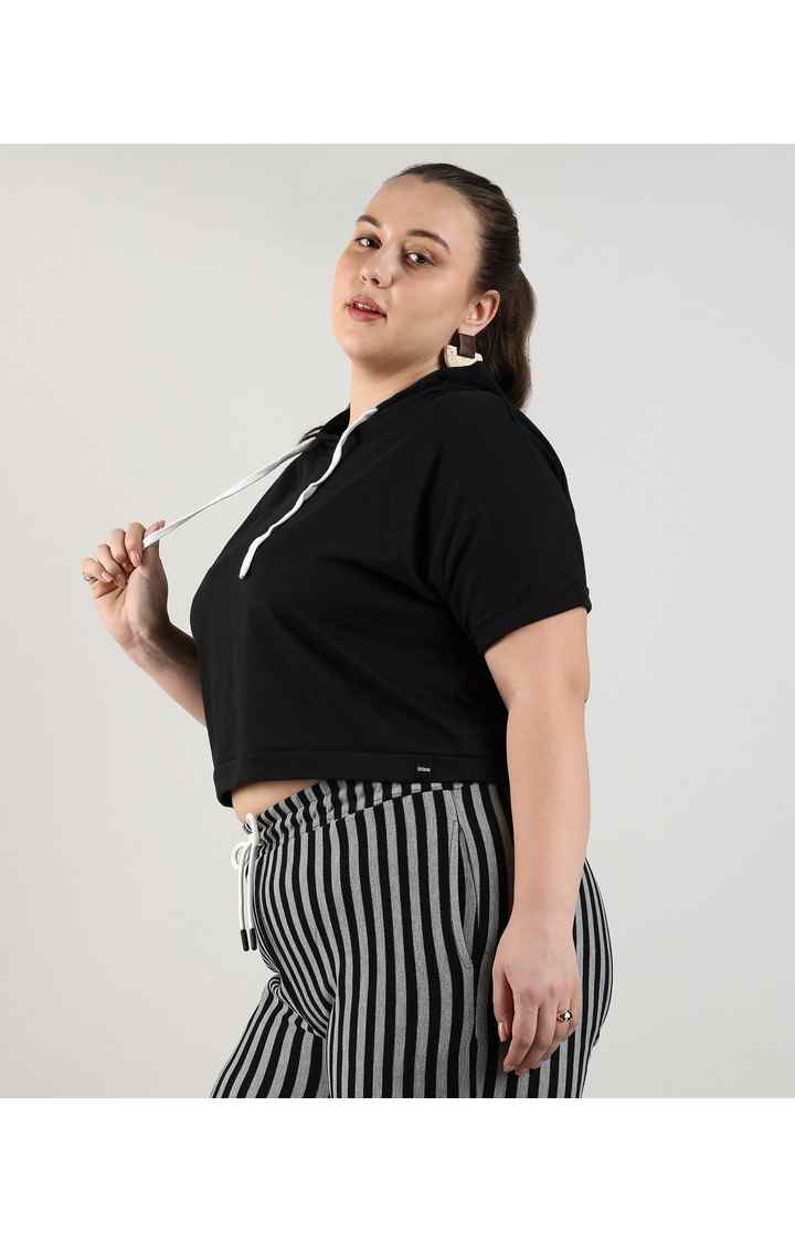 Women's Black Solid Tops