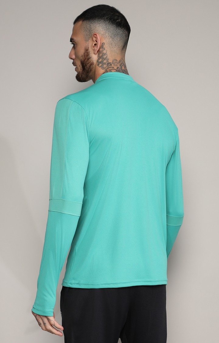 Men's Mint Green Solid Activewear T-Shirt