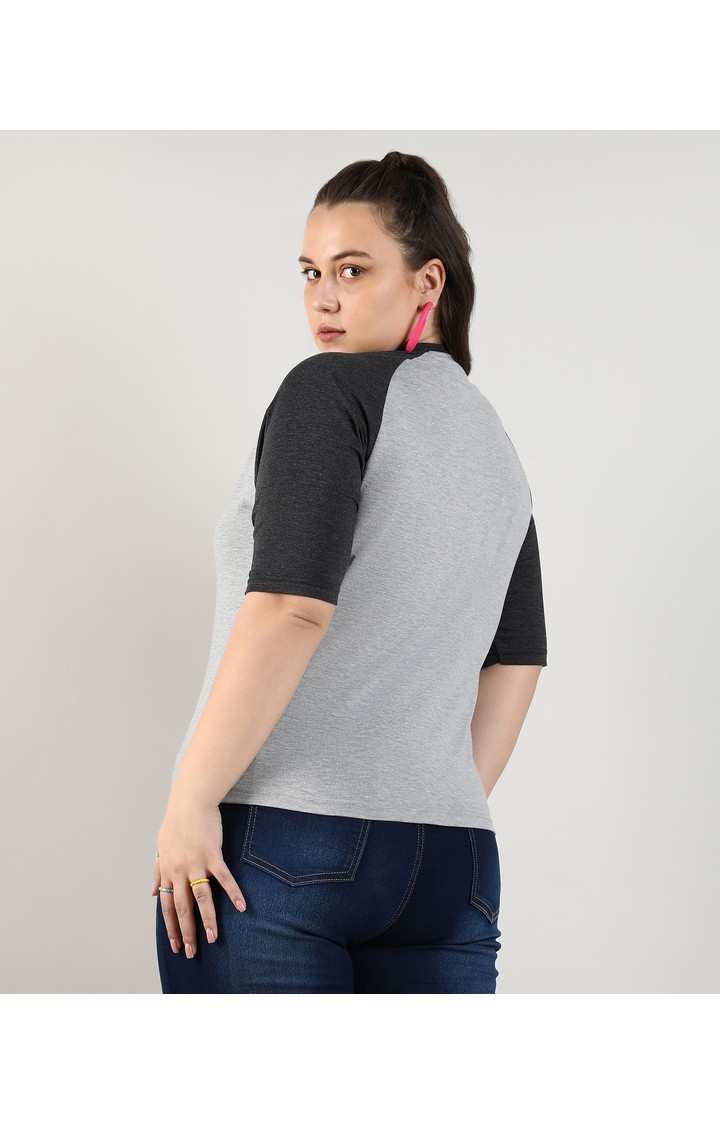 Women's Grey Colourblock Tops