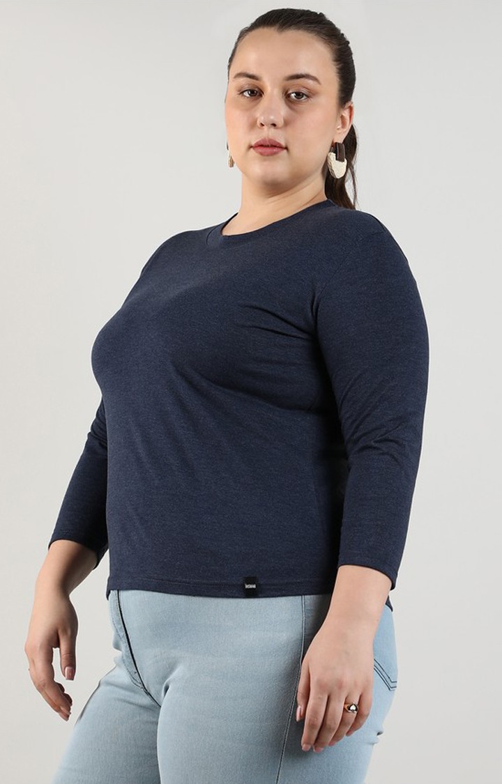 Women's Blue Solid Tops