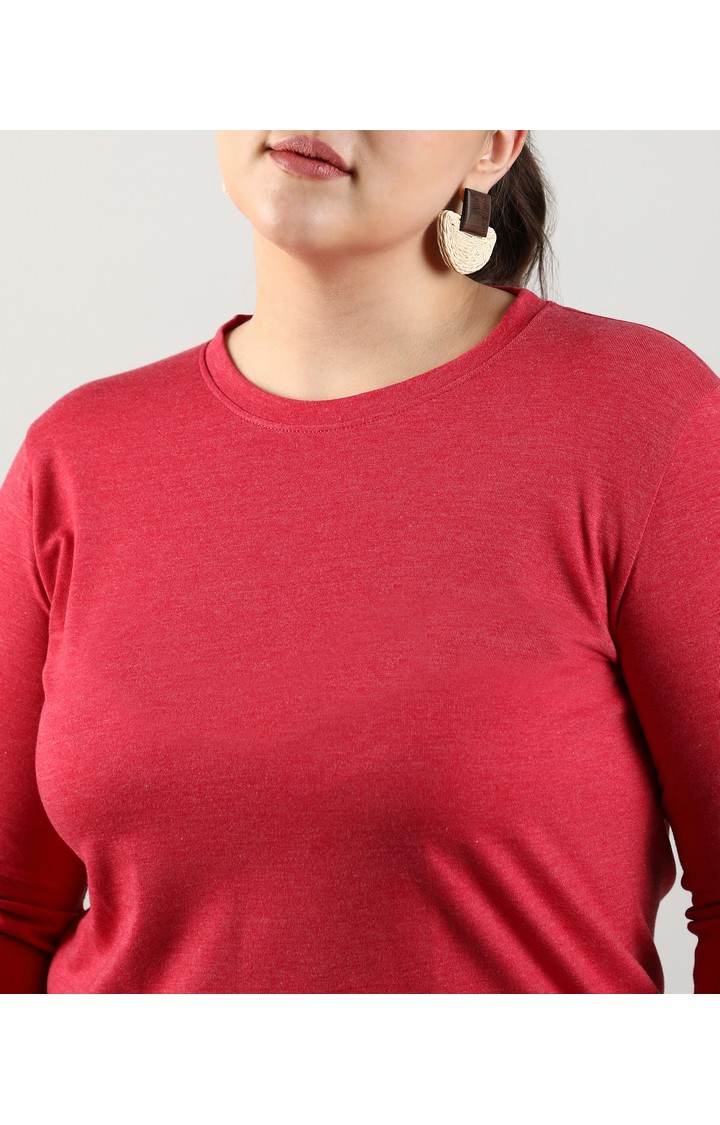 Women's Red Solid Tops