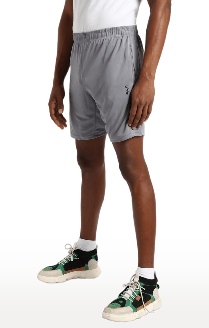 CAMPUS SUTRA | Men's Solid Grey Regular Fit Activewear Shorts