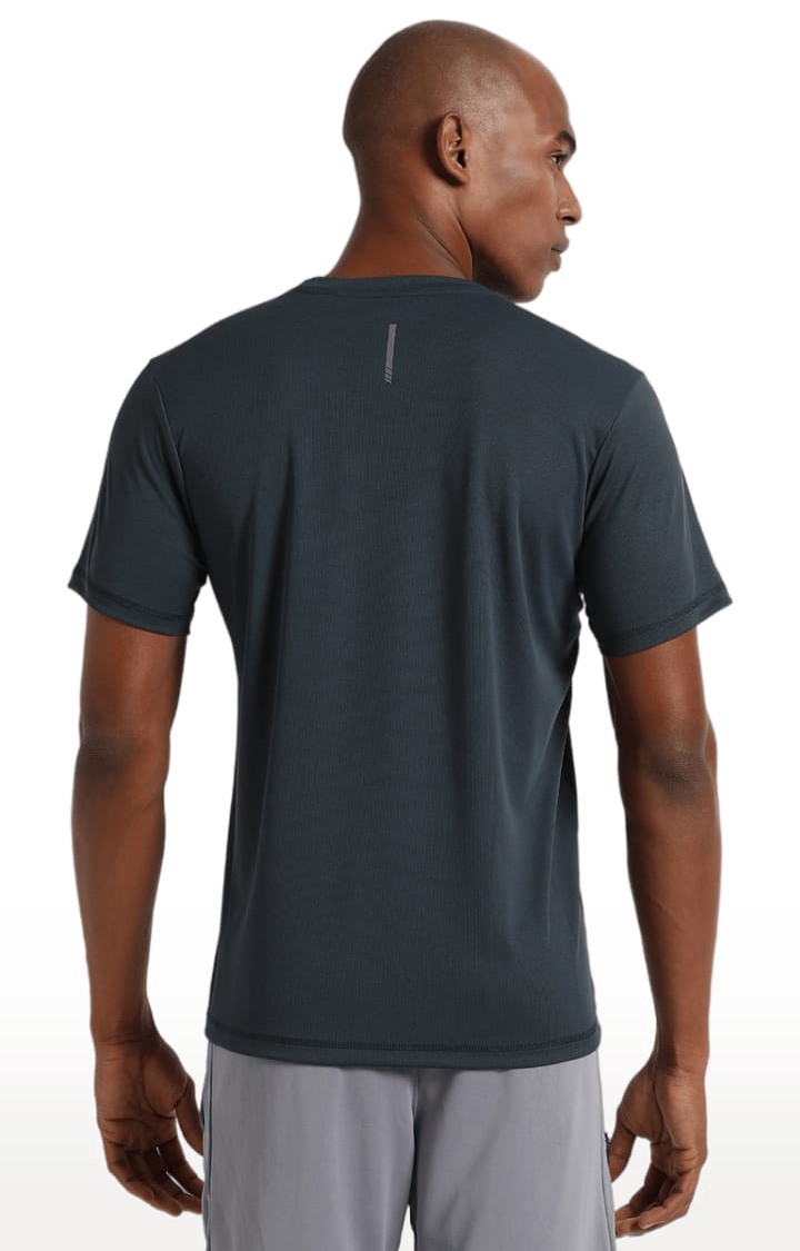 Men's Grey Polyester Solid Activewear T-Shirt